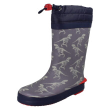 (Grey, UK 11 Child) Childrens Clarks Creature Detailed Toggle Top Wellington Boots Tarri Race - G Fit