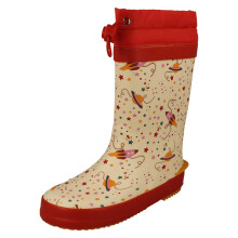 (White, UK 9 Child) Childrens Clarks Creature Detailed Toggle Top Wellington Boots Tarri Race - G Fit