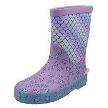 (Lilac, UK 7 Infant) Childrens Clarks Pull On Wellington Boots Tarri Run - G Fit
