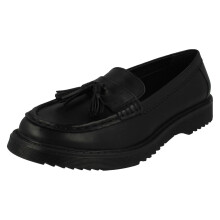 (Black, UK 9 Junior) Girls Startrite Slip On Loafers Infinity - M Fit