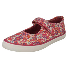 (Pink, UK 12.5 Child) Girls Startrite Floral Detailed Mary Jane Canvas Shoes Busy Lizzy - F Fit
