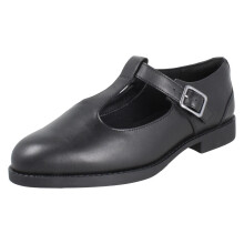 (Black, UK 5.5 Child) Girls Clarks Classic T-Bar School Shoes Tapa Hope - G Fit