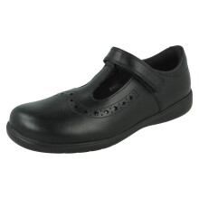 (Black, UK 13.5 Child) Girls Start-Rite Diamond And Star Cut-Out T-Bar School Shoes Hope - G Fit