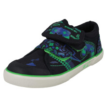 (Blue, UK 7.5 Infant) Childrens Startrite Casual Hook And Loop Fastening Canvas Shoes Level Up - F Fit