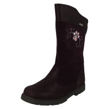 (Purple, UK 10.5 Child) Girls Startrite Paw Detailed Aqua-Rite Mid Calf Boots Splosh - F Fit