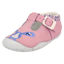 (Pink, UK 4 Infant) Children's Girls Boys Startrite Pre Walker Cruiser T Bar Shoes Little Paws - F Fit