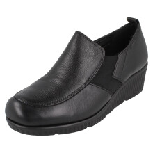 (Black, UK 6) Ladies Van Dal Wedge Slip On Shoes Hattie - E Fit