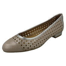(Bamboo Metallic, UK 7.5) Ladies Van-Dal Casual Flat Cut Out Ballerina Summer Shoes Mason X - EE Fit