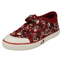 (Red, UK 8.5 Child) Boys Startrite Football Detailed Canvas Shoes Kickabout - F Fit