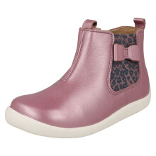(Pink, UK 4.5 Infant) Girls Startrite Bow Detailed Gusset Ankle Boots Wonderland - G Fit