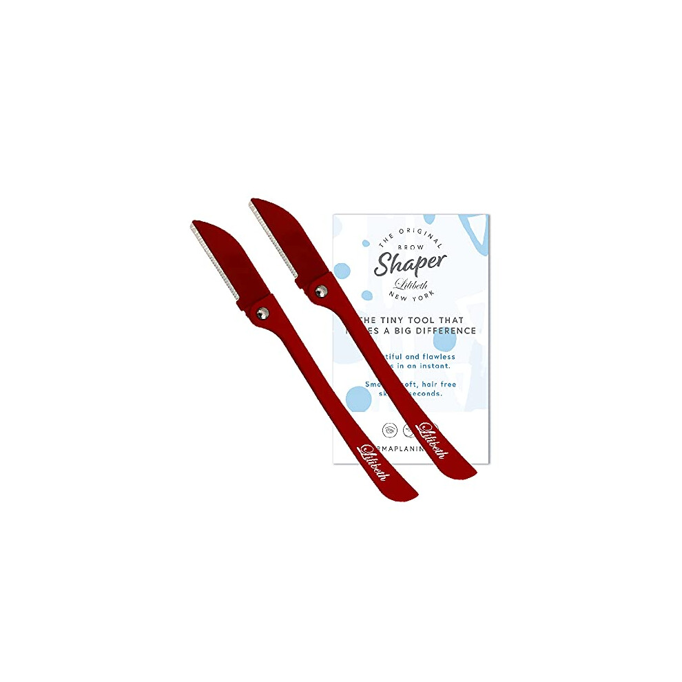 Lilibeth Of New York Original Brow Shaper - Foldable Eyebrow Trimmer & Facial Hair Removal Device - Peach Fuzz Remover - Dermaplaning Tool For Women