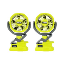 RYOBI 2 Pack of PCF02B 18V Cordless 4 in. Clamp Fan (Tool Only)