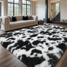 Sour Lemon High Pile Rug, Grey Rug, Living Room, 240 x 340 cm, Washable, Non-Slip, Extra Large Rugs, Bedroom Fluffy Modern Rugs, Mat Rugs for Bedroom,
