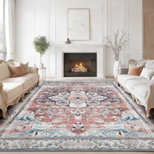 Sour Lemon Rugs Living Room Large 120x160 - Machine Washable Rug - Area Rugs for Bedroom - Large Boho Rug Vintage Rugs Anti Slip Fluffy Carpet for
