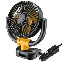 Rppiup 12V Fan for Car Dashboard, Auto Car Cooling Fan Single/Dual-Head 180 Up Down 360  Rotatable, Portable Campervan Fan for car Plugs into