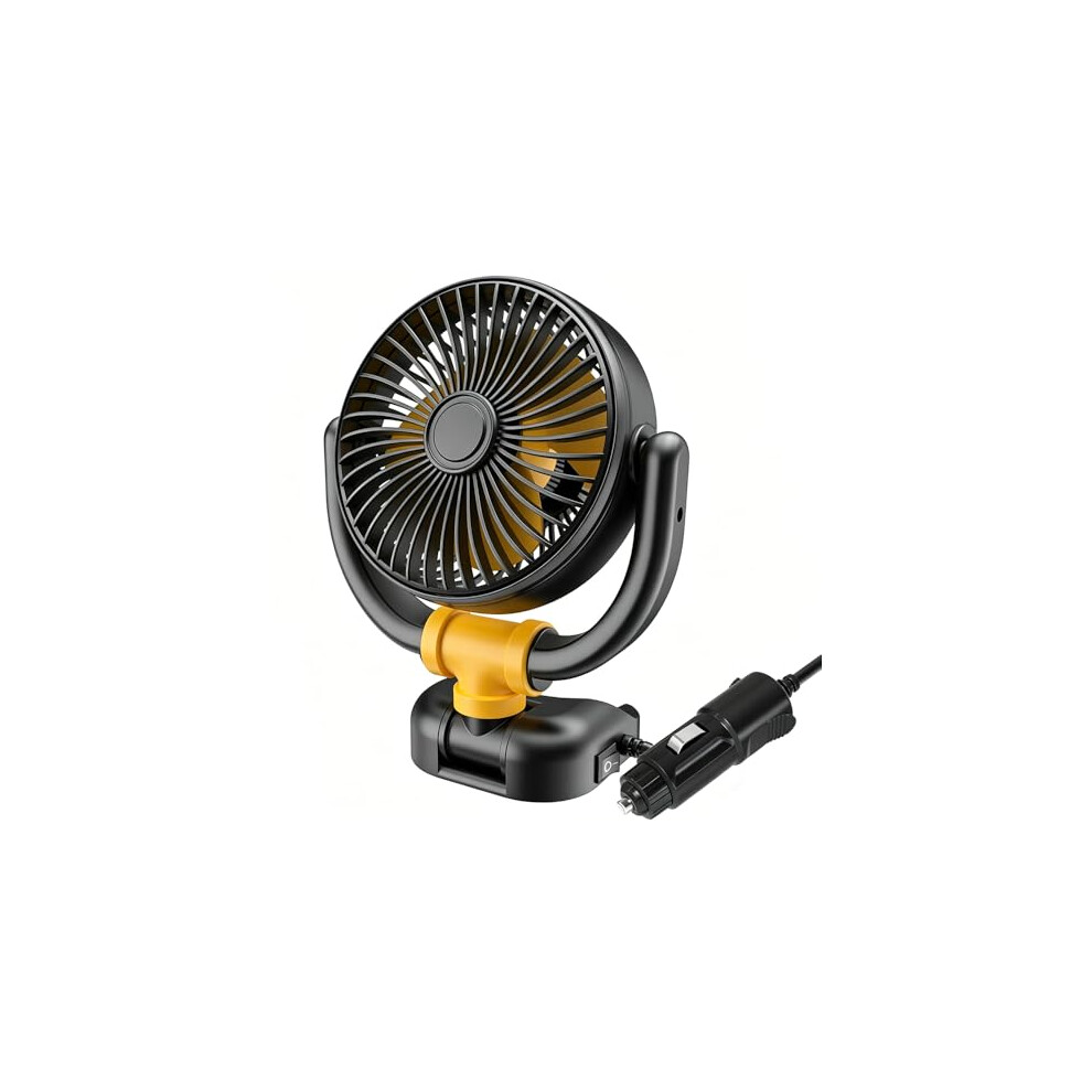 Rppiup 12V Fan For Car Dashboard, Auto Car Cooling Fan Single/Dual-Head 180 Up Down 360 Rotatable, Portable Campervan Fan For Car Plugs Into 712679200321