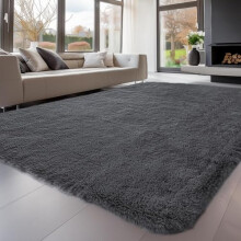 Treeboy Rugs Living Room 240x340cm, Grey Area Rugs for Bedroom, Washable Anti Slip Extra Large Shaggy Soft Rug Fluffy Modern Floor Carpets Mat Beside