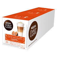 NESCAFÉ DOLCE GUSTO Tassen Geschenkset, 3 Packungen mit Becher Caramel Latte Macchiato, Karamell, Kaffee, Kaffeekapsel, Kapseln