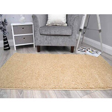 Husky Latte Machine Washable Thick Soft Shaggy Rug. Available in 5 Sizes. (80cm x 150cm)