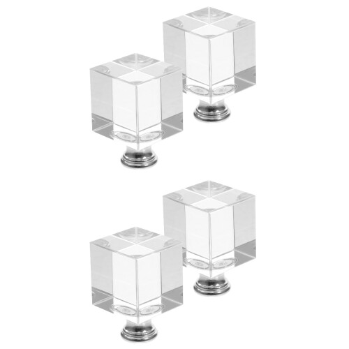 4Pièces Têtes Lampes Transparentes Cube Style Raffiné Accessoires 1