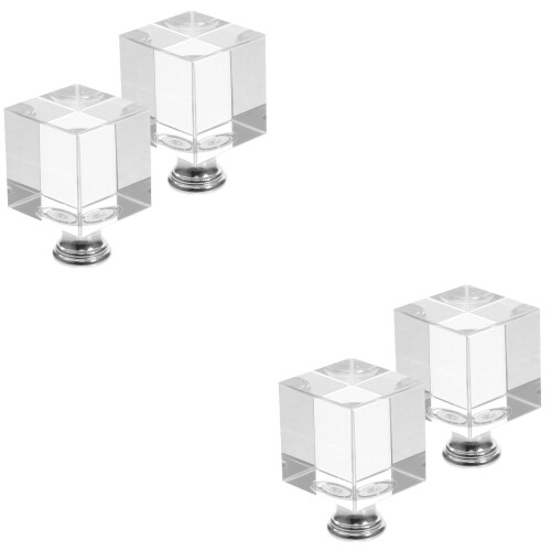 4Pièces Têtes Lampes Transparentes Cube Style Raffiné Accessoires 2