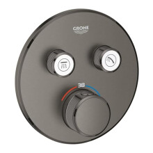 GROHE Grohtherm SmartControl Thermostat for Shower or Bath (Final Installation for Rapido SmartBox, 2 Valves, Push for ON-Off, Turn for Water