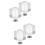 4Pièces Têtes Lampes Transparentes Cube Style Raffiné Accessoires 4