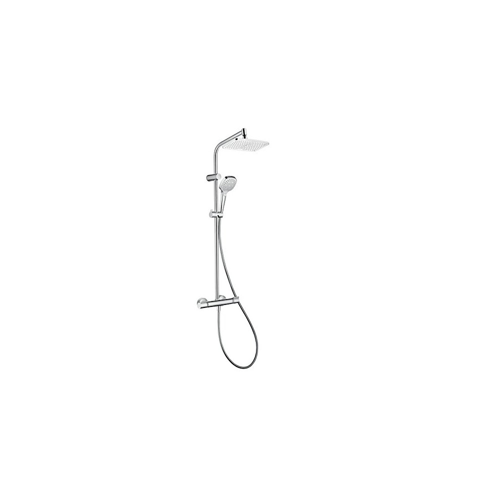 Hansgrohe Myselect E - Shower Column Without Mixer Tap, Rain Shower 240 Mm With Diverter, Hand Shower (1 Jet), Bracket, Shower Hose, Bar And Square