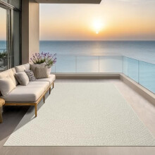 the carpet Kansas - robust indoor and outdoor carpet in natural jute look, weatherproof, suitable for patio and garden, Cream, ca. 140 x 200 cm
