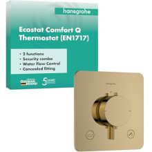 hansgrohe Ecostat Comfort Q - Thermostat Concealed with Security Combination, Thermostatic Mixer with Safety Stop at 40 C, Thermostat, Mixer tap for