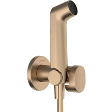 hansgrohe Water Hand Shower S with 1 Water Saving Jet (EcoSmart), incl. Stopper Tap, Shower Head Holder and Shower Hose 1.25 m, for Hot Water, Brushed