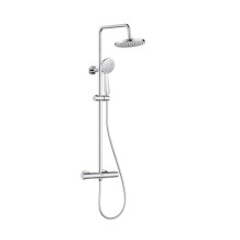 Zing2 Adjustable Thermostatic Rigid Riser Diverter Bar Shower Chrome