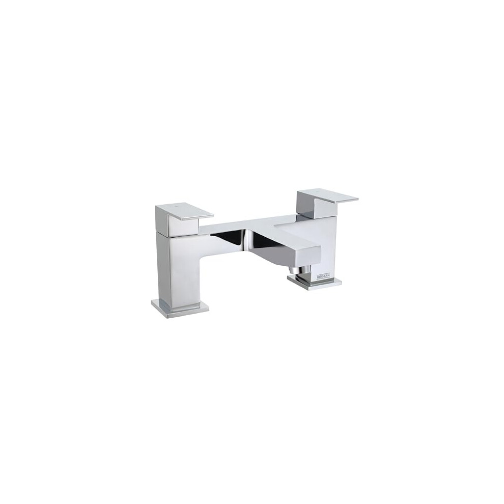 Bristan Qubo Tap Bath Filler Tap With Durable Ceramic Cartridge, Deck Mounted, Chrome Finish
