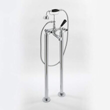 Milano Elizabeth Freestanding Bath Shower Mixer Tap Crosshead Handles - Chrome Black