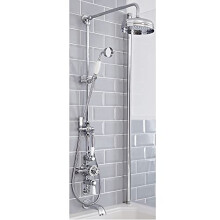 Milano Elizabeth Rigid Riser Thermostatic Valve Shower Head Handset Bath Spout - Chrome