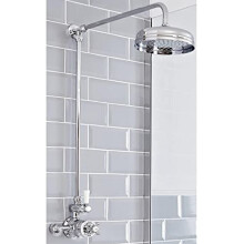 Milano Elizabeth Rigid Riser Thermostatic Mixer Valve Shower Head - Chrome