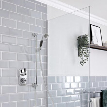 Milano Elizabeth Thermostatic Mixer Valve Riser Rail Hand Shower Kit - Chrome Black