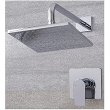 Milano Hunston Manual Mixer Valve 300mm Square Shower Head Wall Mounted Arm - Chrome