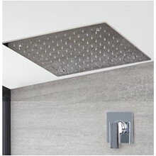 Milano Arvo Manual Mixer Valve 400mm Square Ceiling Mounted Recessed Shower Head - Chrome