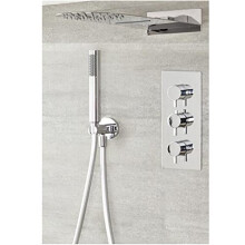Milano Mirage Thermostatic Mixer Valve 200mm x 500mm Waterblade Shower Head Handset - Chrome