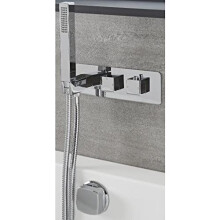 Milano Arvo Thermostatic Mixer Valve Hand Shower Handset Overflow Bath Filler Tap- Chrome