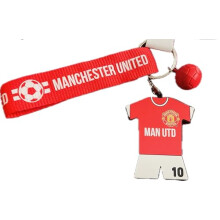 Manchester United Official PVC Kit Shaped Number 10 Keyring with Strap and Ball, Red