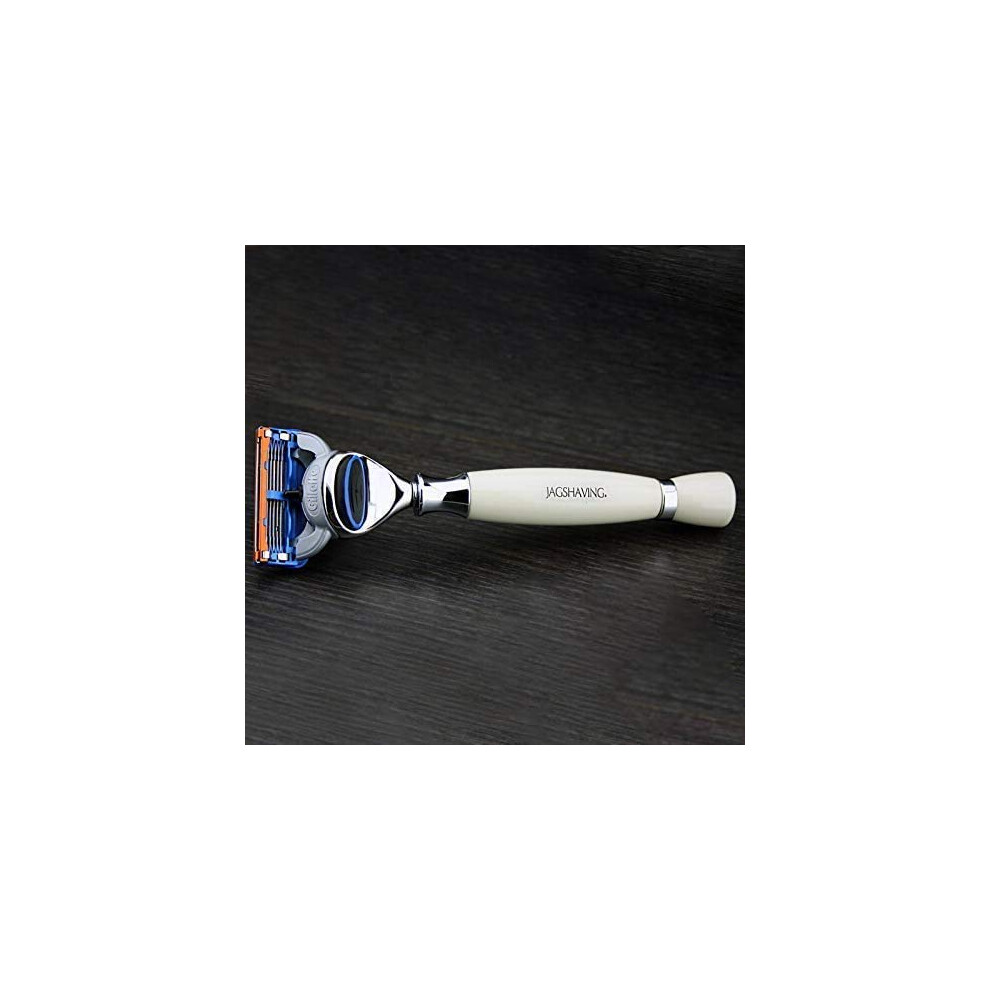 Jag Shaving Luxury 5 Edge Cartridge Head Shaving Razor || Luxury Shaving Collection By ||5 Edge Compatible Unbreakable Resin Handle - Great As A Gift