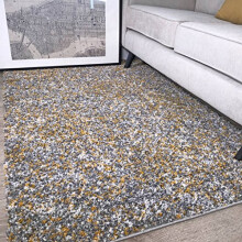 Murano Mottled Speckled Mixed Tonal Design Ochre Yellow Mustard Gold and Cream Grey Rug 160cm x 230cm (5'3" x 7'7")