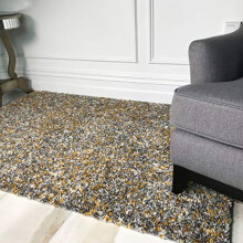 Murano Mottled Speckled Mixed Tonal Design Ochre Yellow Mustard Gold and Cream Grey Rug