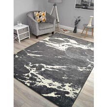 RSM RUGS New Dark Grey Marble Effect Small Extra Large Floor Carpet Area Rugs Mats Cheap[120cm x 170cm]