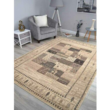 RSM RUGS Brown Beige Pattern Rugs Small Extra Large Size Floor Carpet Area Mats UK Cheap[80cm x 150cm]