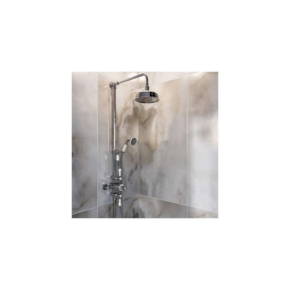 Camden Chrome Traditional Thermostatic Mixer Shower Set With Slide Rail Kit & Hand Shower 5056096062700