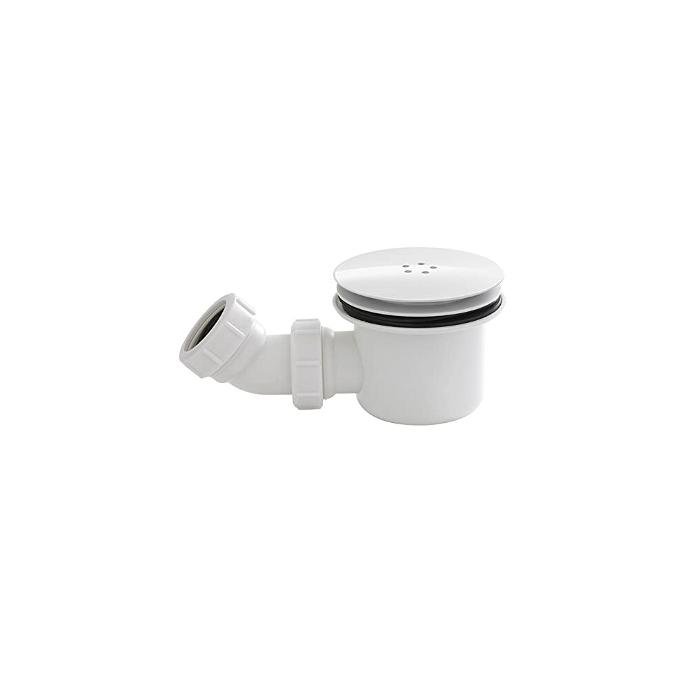 Nuie Matt White Gloss White Round Fast Flow Shower Waste | | Brass | 90Mm - Image 9
