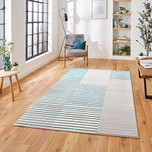 Think Rugs Apollo 2681 Modern Abstract High Density Pile Rug, Grey/Green, 120 x 170 Cm